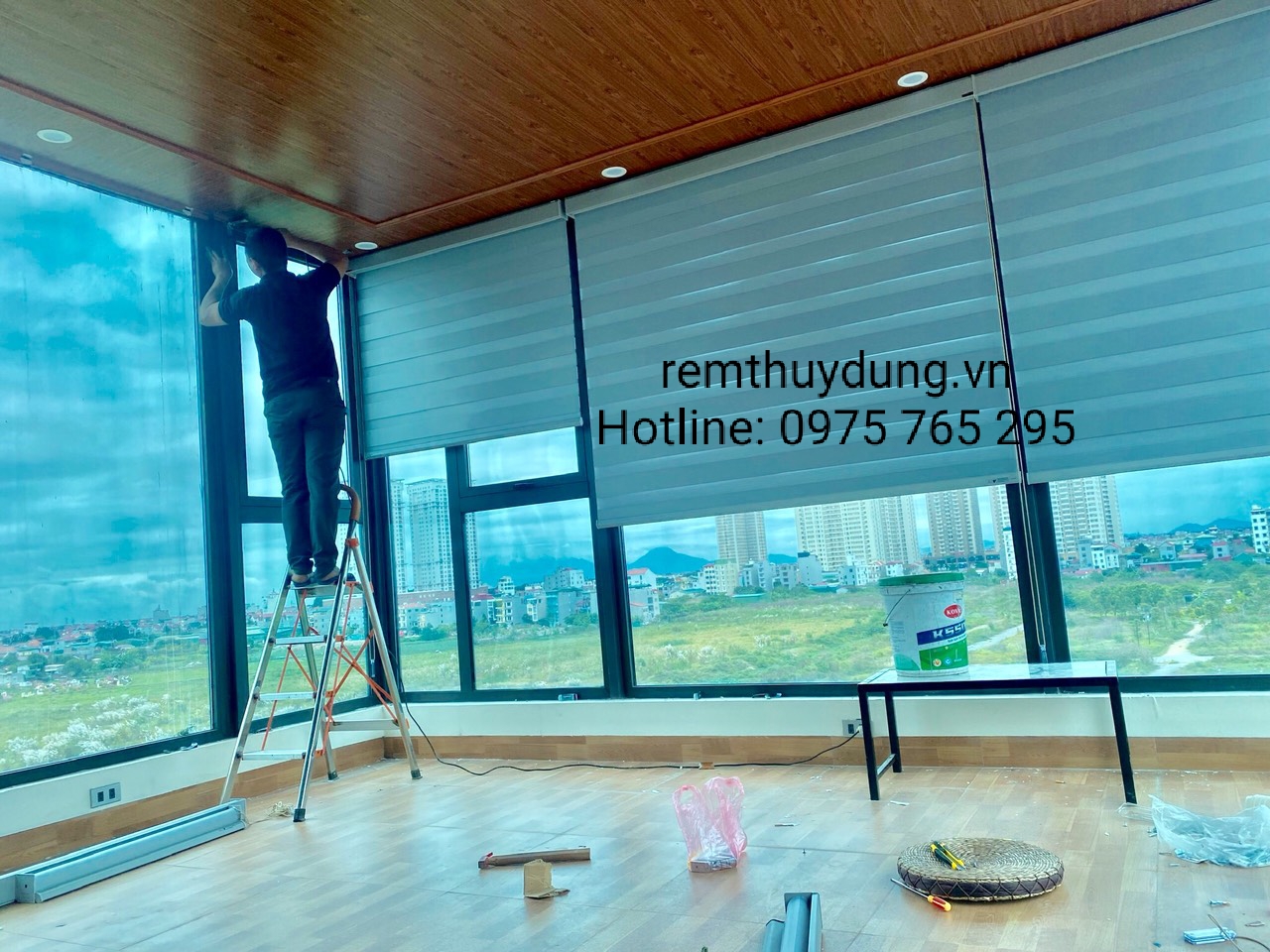 Lắp đặt rèm cầu vồng Hàn Quốc tại xã Đức Giang, Hoài Đức Hà Nội
