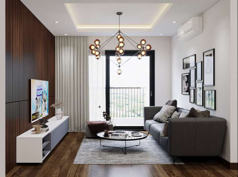 Rèm vải 2 lớp phòng khách tại Đồng Nhân, Hai Bà Trưng