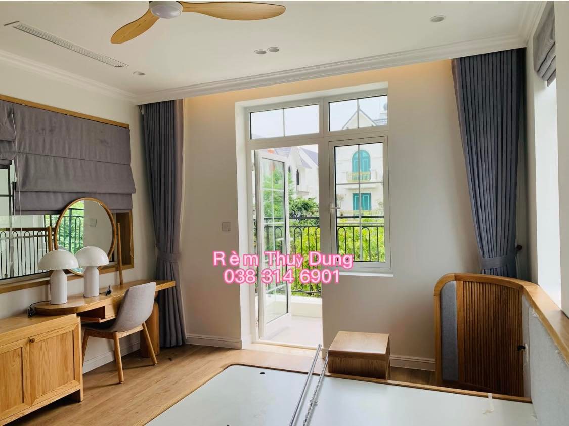 Rèm vải 2 lớp phòng ngủ tại Phú Thượng, Tây Hồ