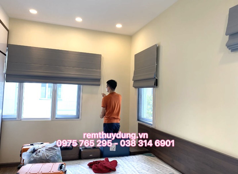 LẮP ĐẶT RÈM ROMAN, RÈM VẢI 2 LỚP TẠI CĂN 11-K1 CIPUTRA