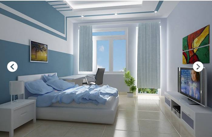 Chọn rèm cửa cho tường màu xanh