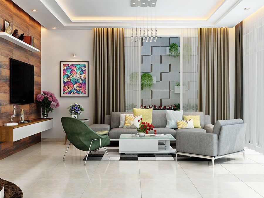 Rèm cửa cho tường màu trắng