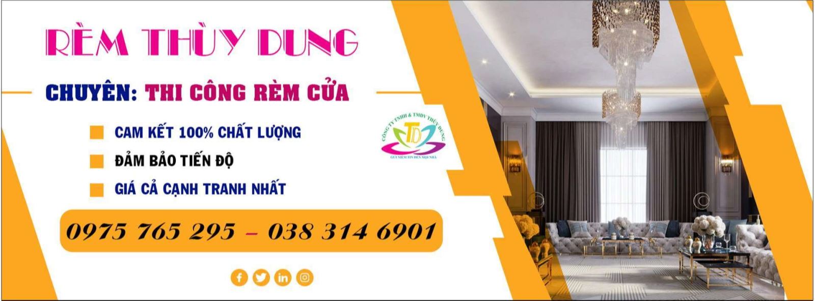 Rèm phòng khách chống nắng tại Bắc Từ Liêm 0975765295