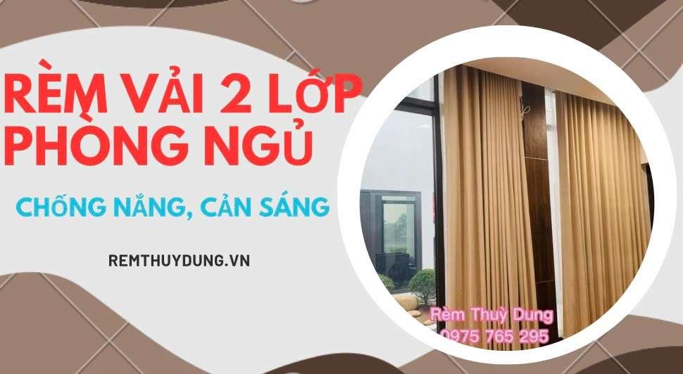 Rèm vải 2 lớp phòng ngủ đẹp tại Hoàng Mai