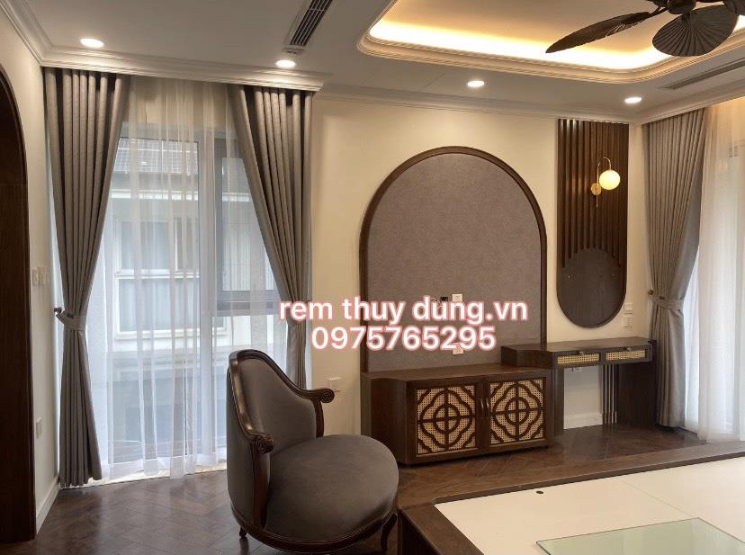 Rèm vải 1 màu đẹp chống nắng tại Thạch Thất, Hà Nội